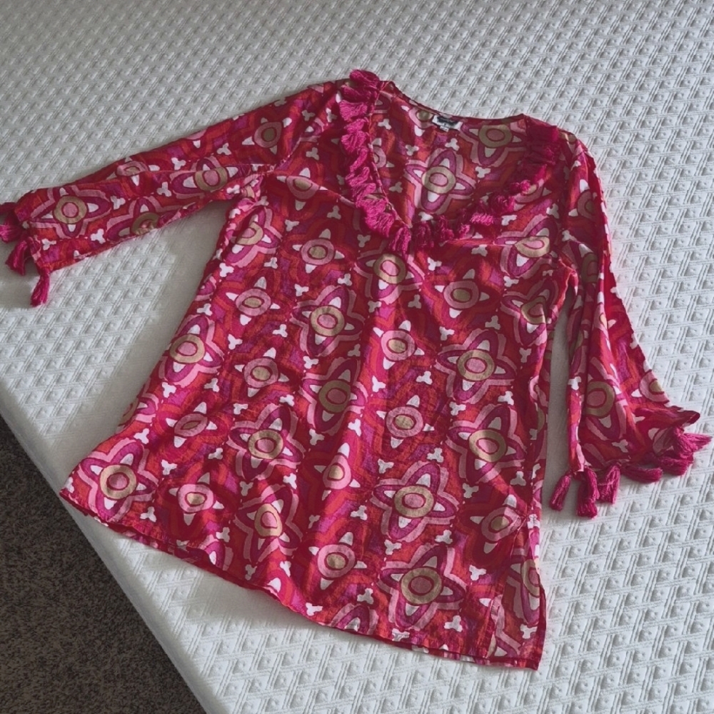 Vibrant "MudPie" Patterned Tunic Blouse